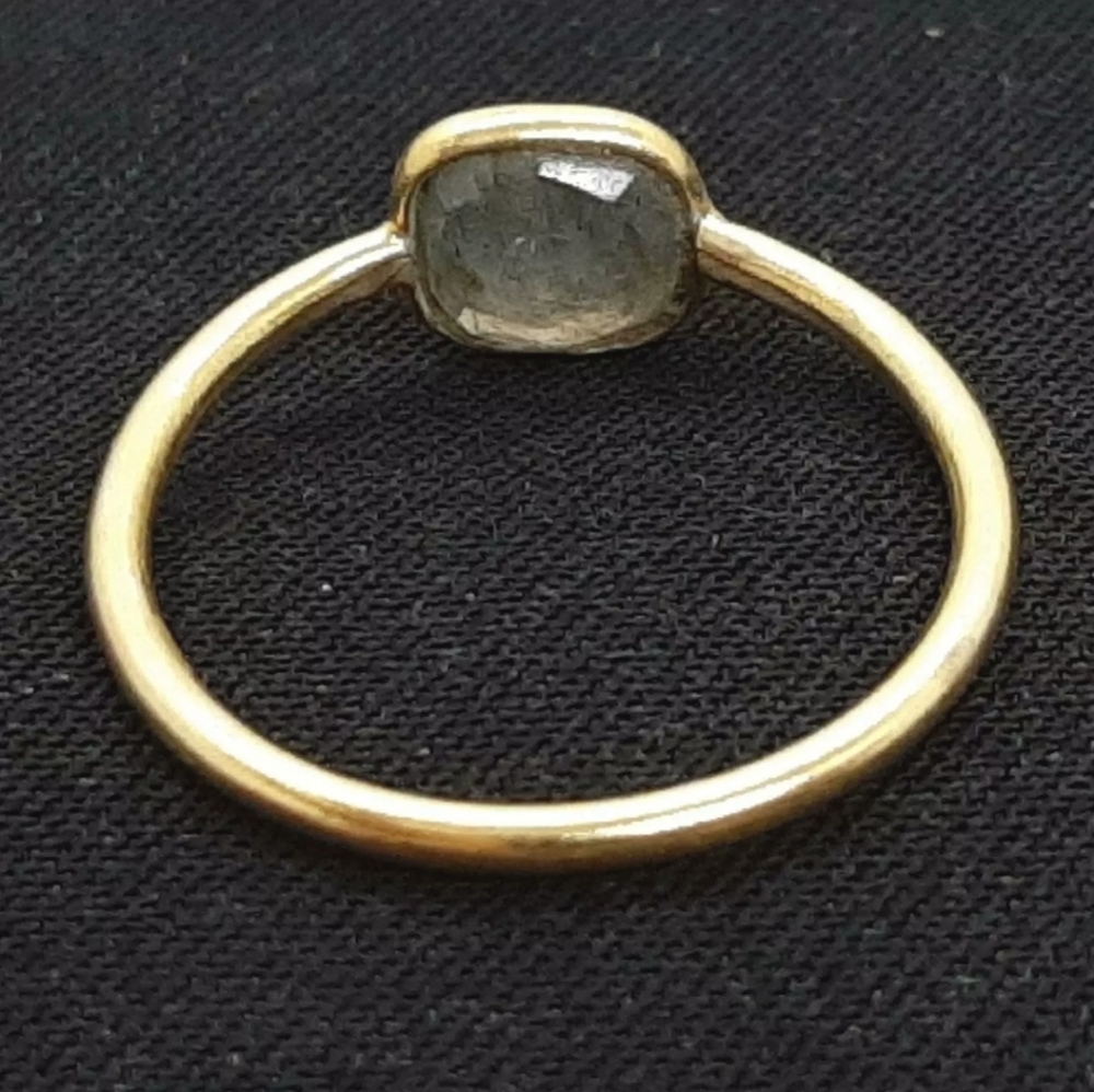14k .925 💯% Genuine WORLD CLASS  Square cut labradorite 1.25ct ring. - Picture 5 of 11